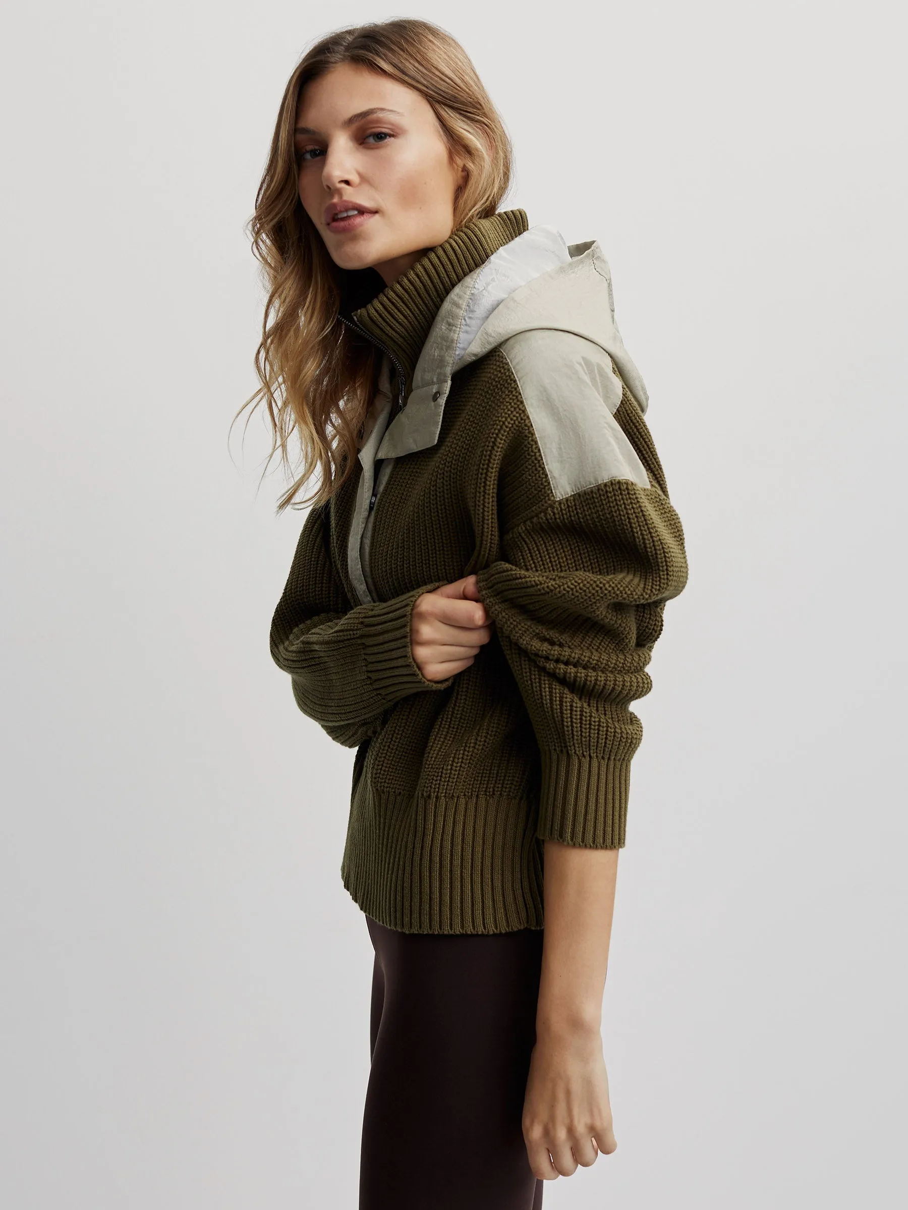 Dark Olive Mix Carter Half Zip Pullover