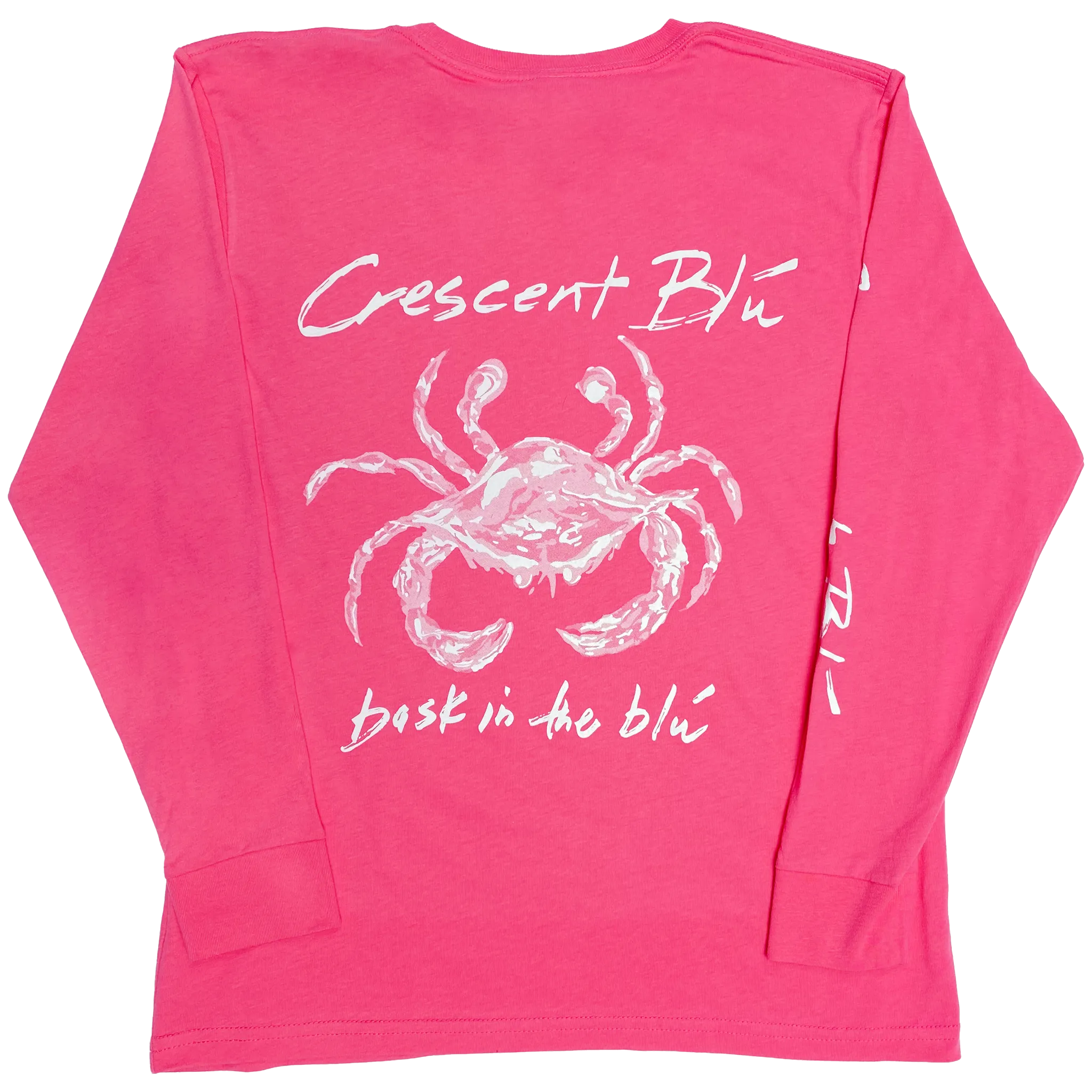 Distressed White Crab Youth Long Sleeve T-shirt