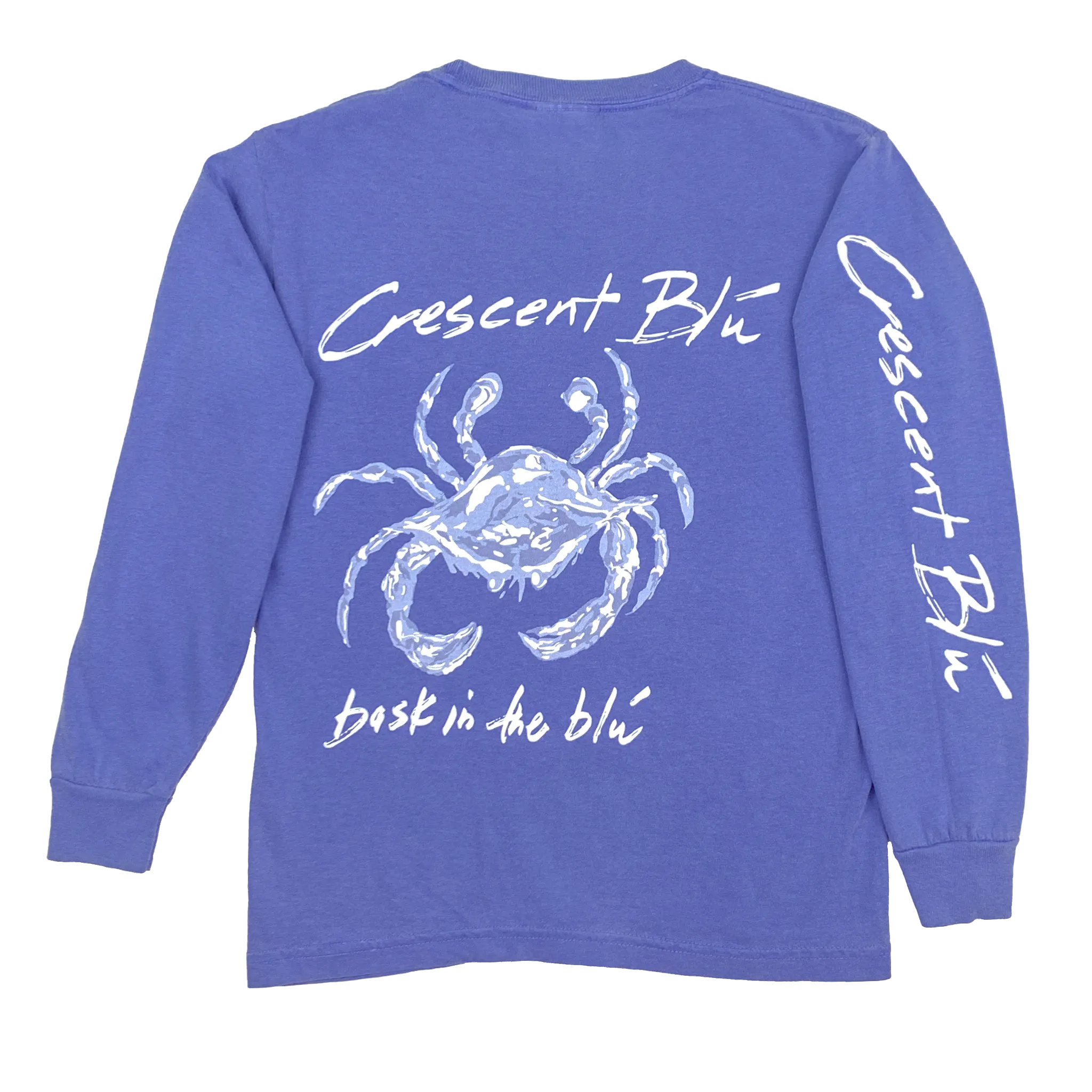 Distressed White Crab Youth Long Sleeve T-shirt