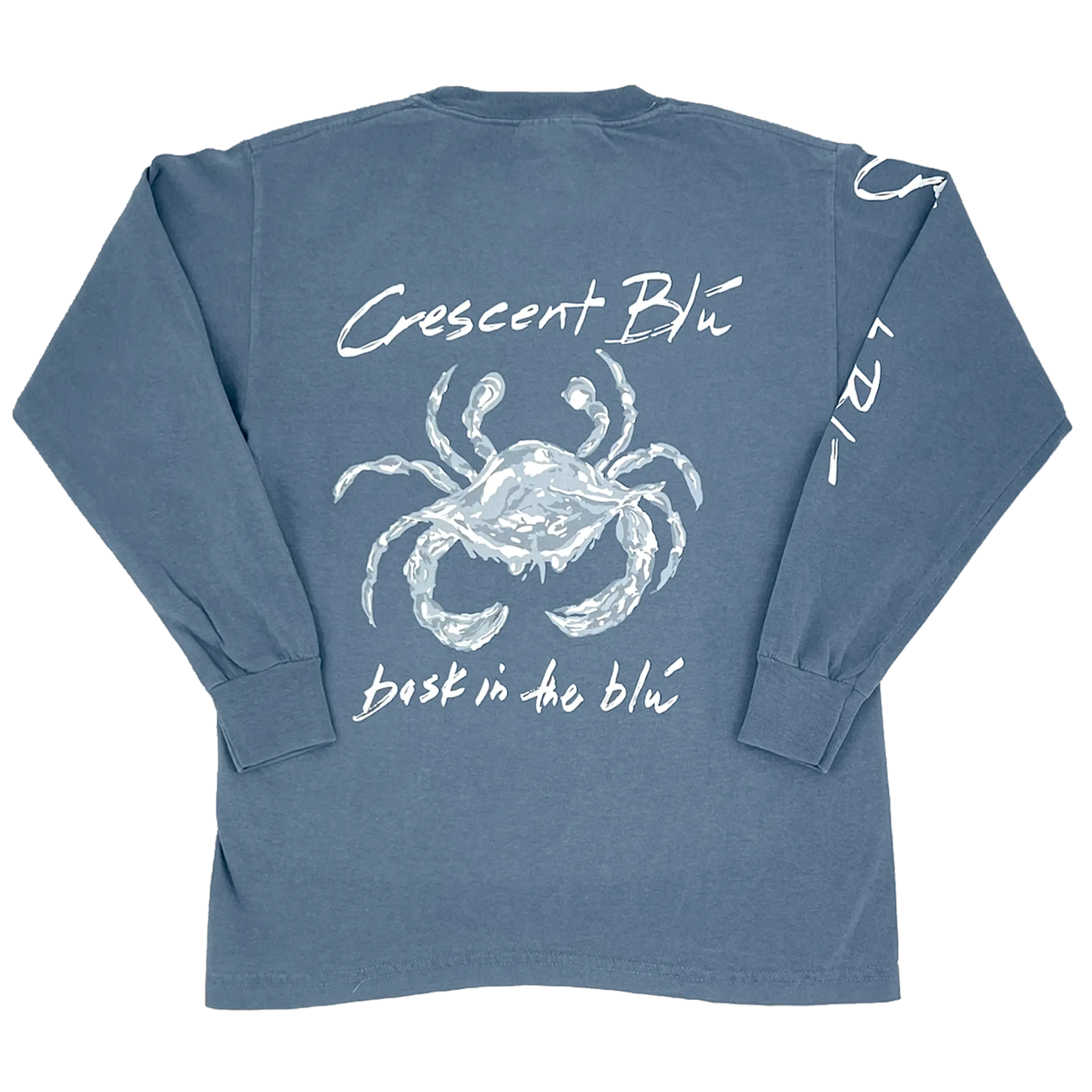 Distressed White Crab Youth Long Sleeve T-shirt