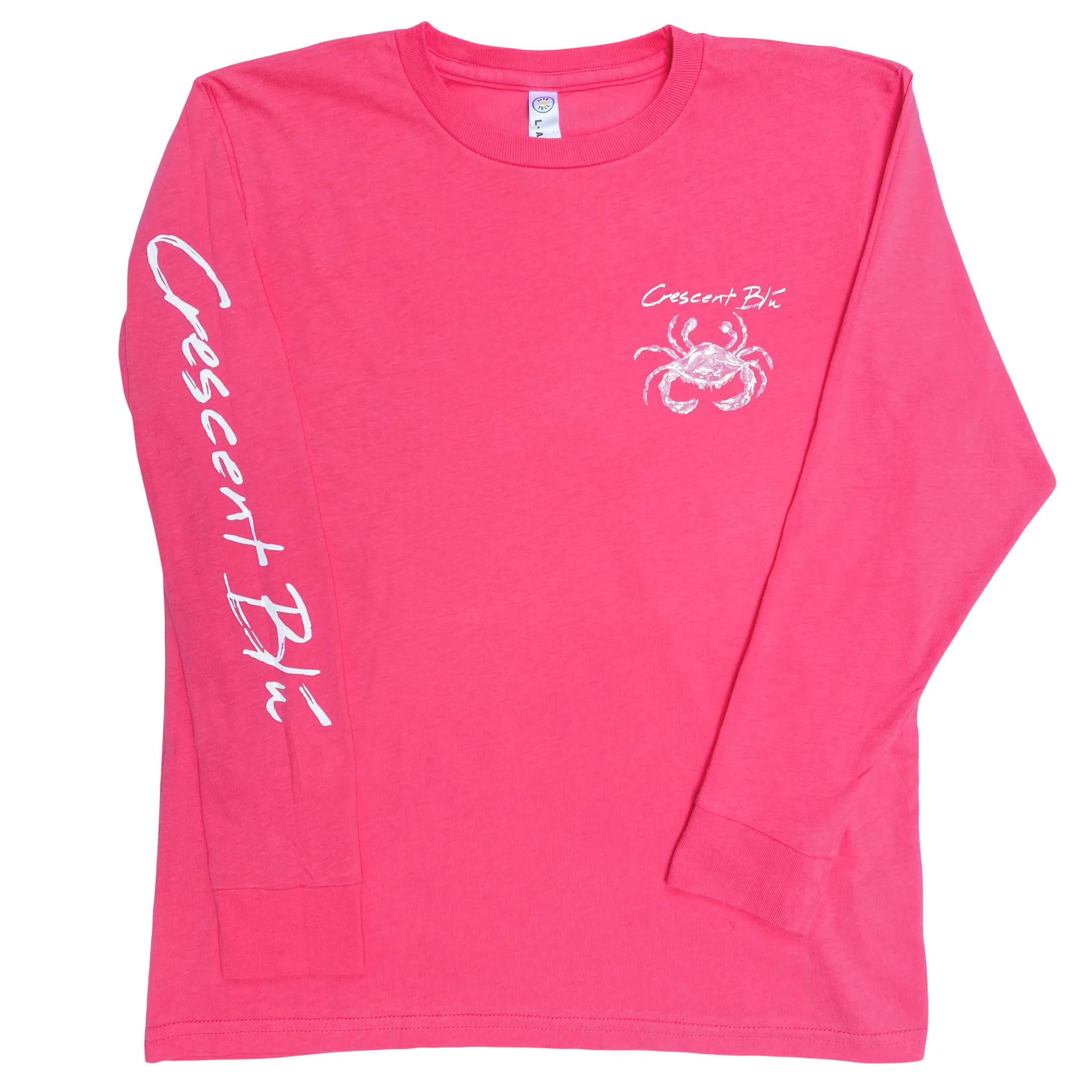 Distressed White Crab Youth Long Sleeve T-shirt