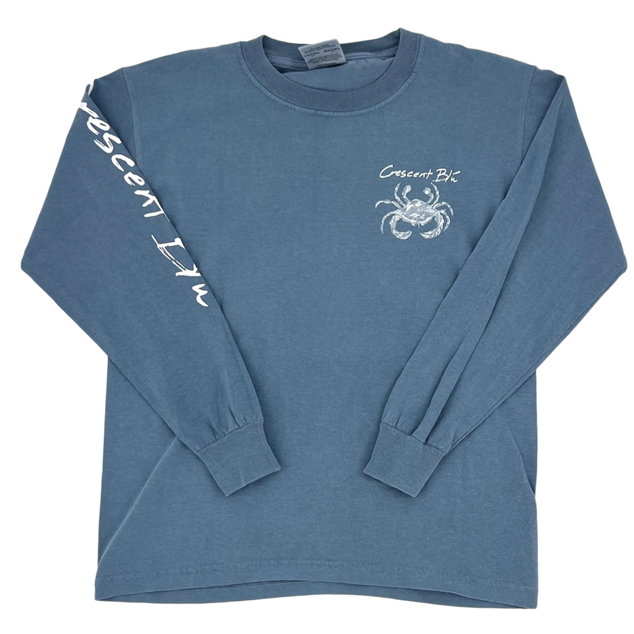 Distressed White Crab Youth Long Sleeve T-shirt