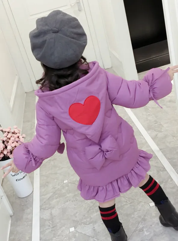 Down Cotton-Padded Jacket Fishtail Girl's Coat