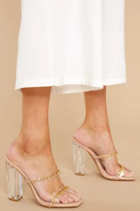 Fashion Edge Nude And Clear Heels