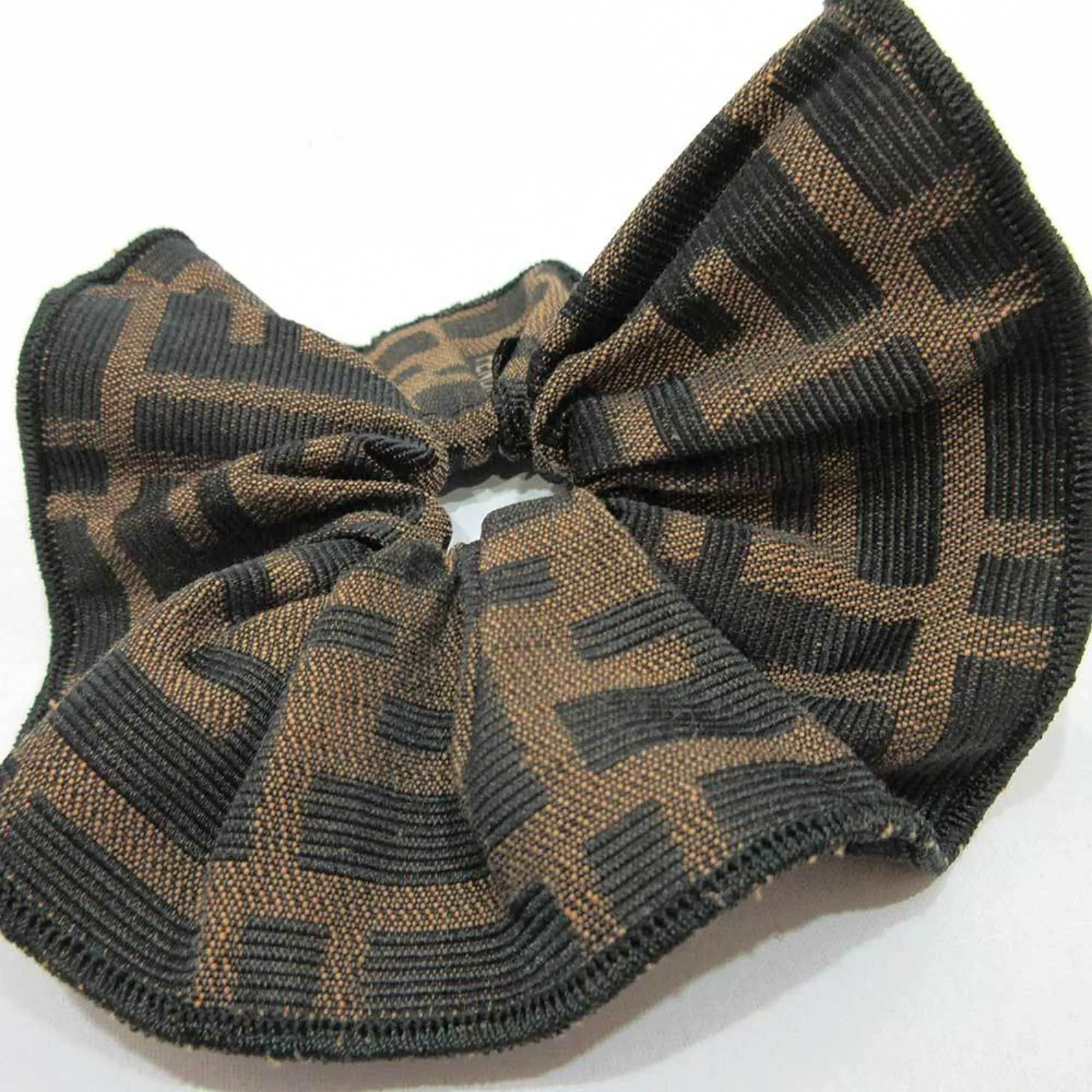 FENDI accessory Zucca scrunchie brown tea hair rubber ladies canvas