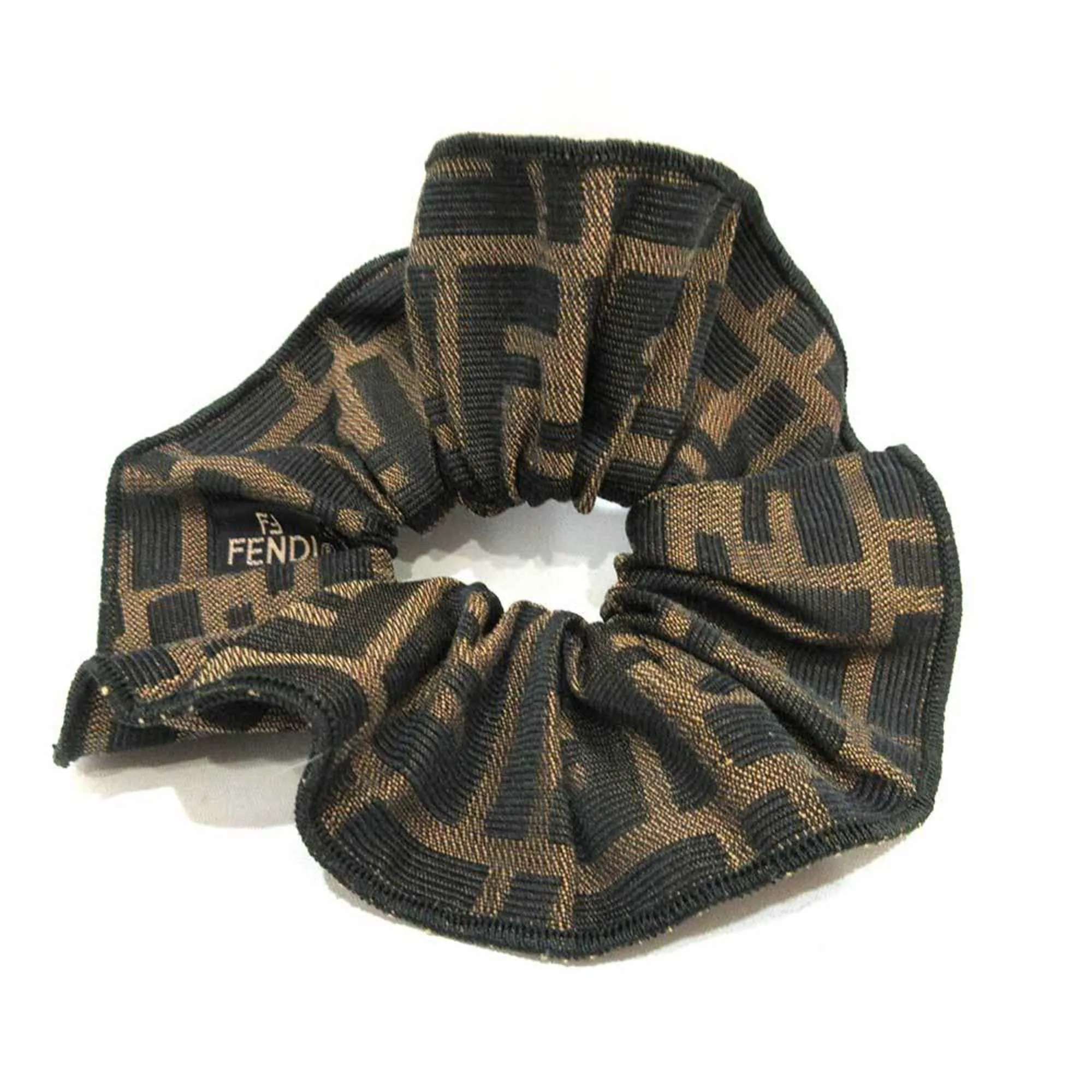 FENDI accessory Zucca scrunchie brown tea hair rubber ladies canvas