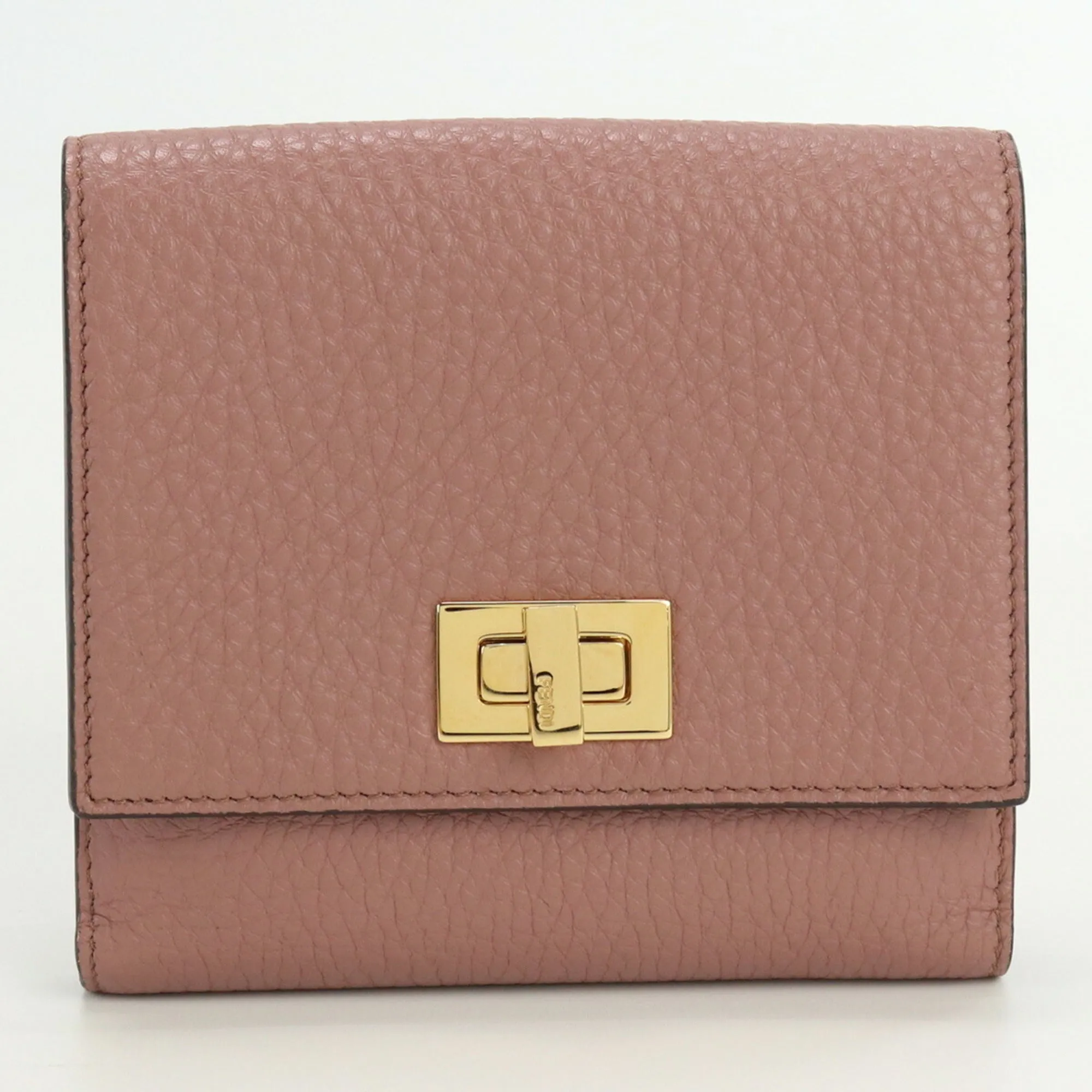 FENDI Bifold Wallet Peekaboo 8M0438 A91B Leather Women's