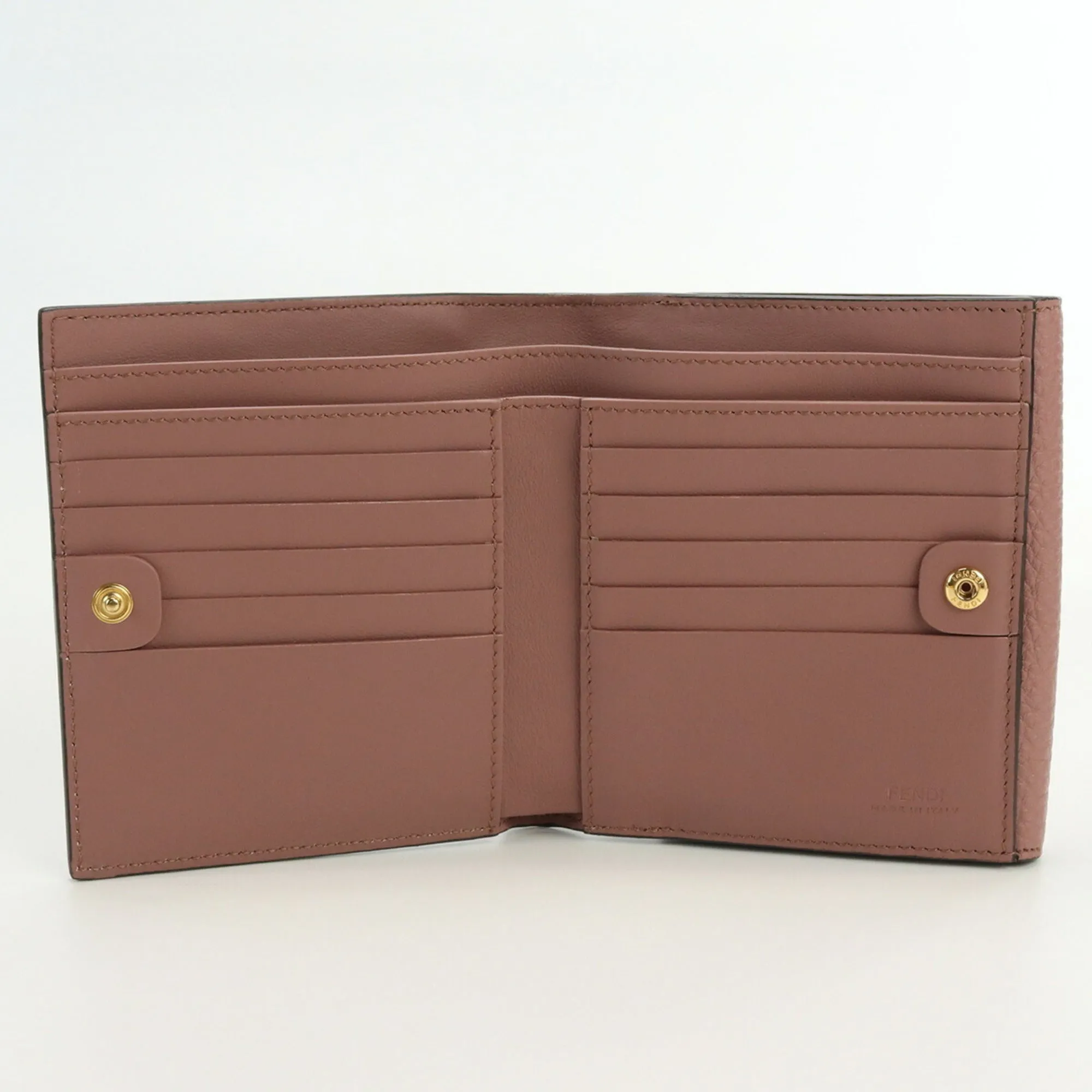 FENDI Bifold Wallet Peekaboo 8M0438 A91B Leather Women's