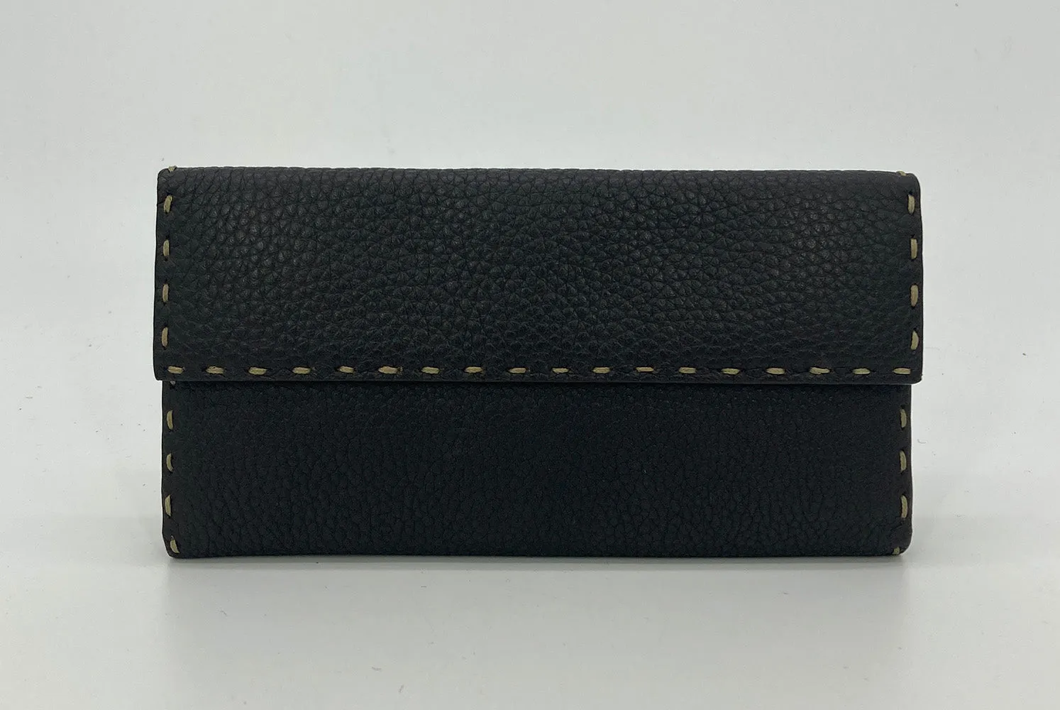 Fendi Dark Brown Selleria Leather Continental Wallet