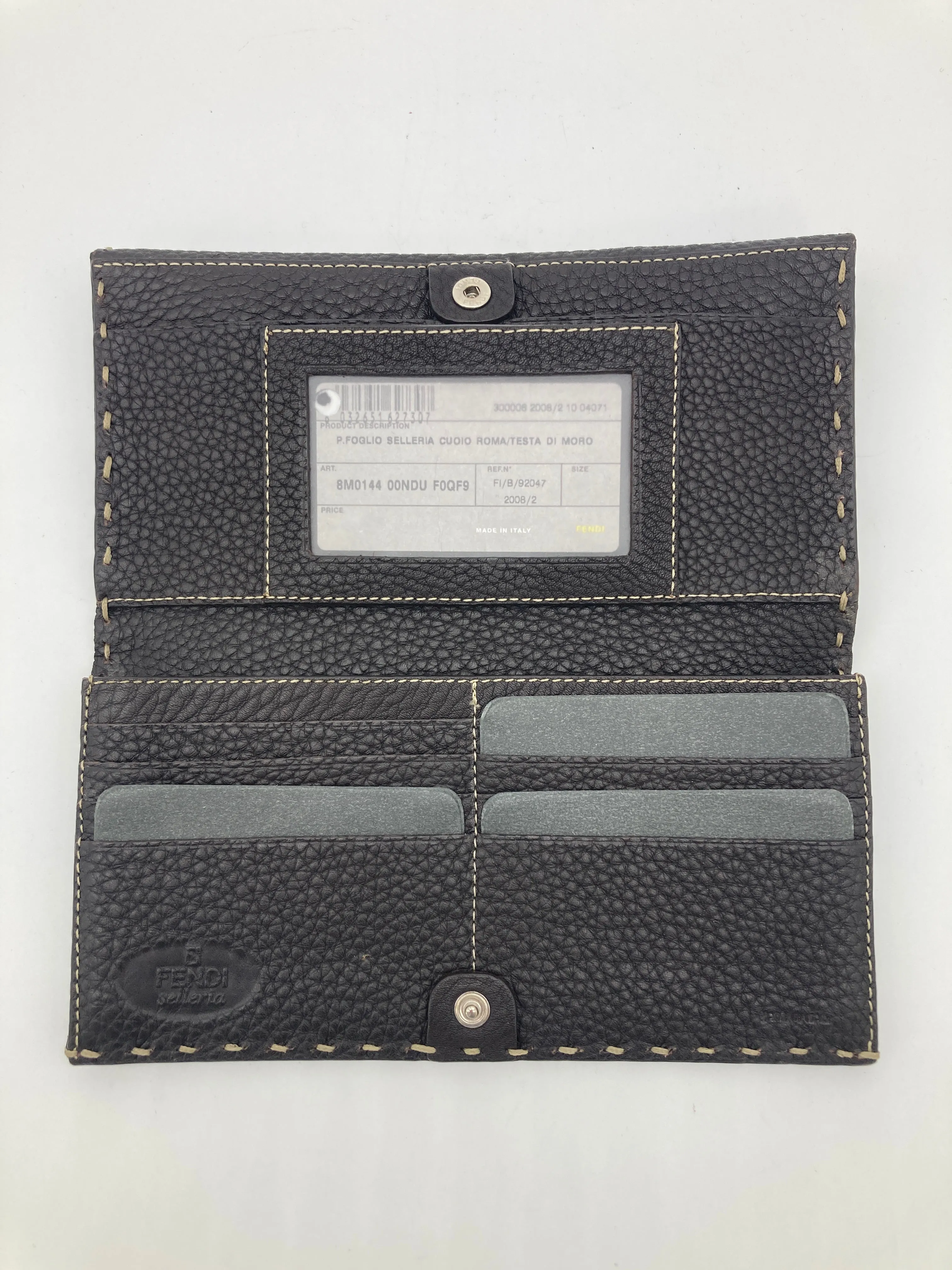 Fendi Dark Brown Selleria Leather Continental Wallet