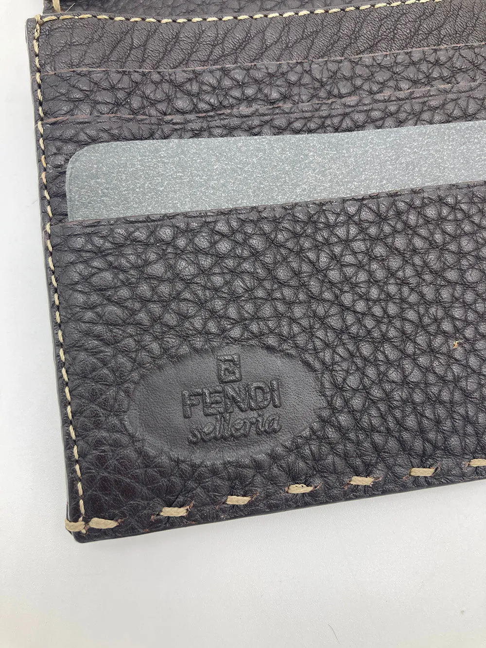 Fendi Dark Brown Selleria Leather Continental Wallet