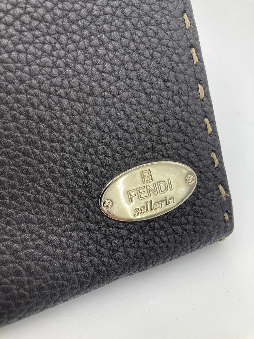 Fendi Dark Brown Selleria Leather Continental Wallet