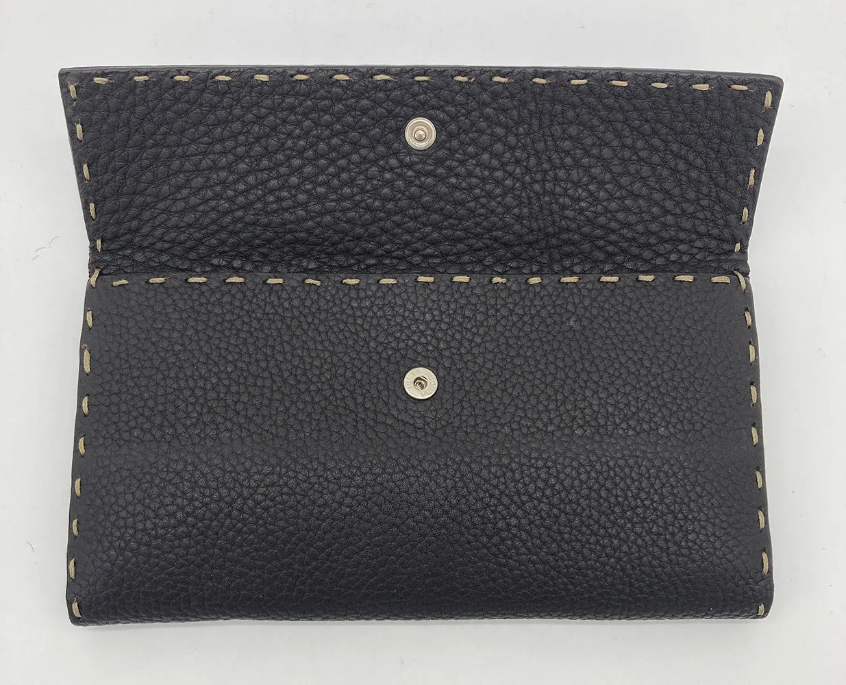 Fendi Dark Brown Selleria Leather Continental Wallet