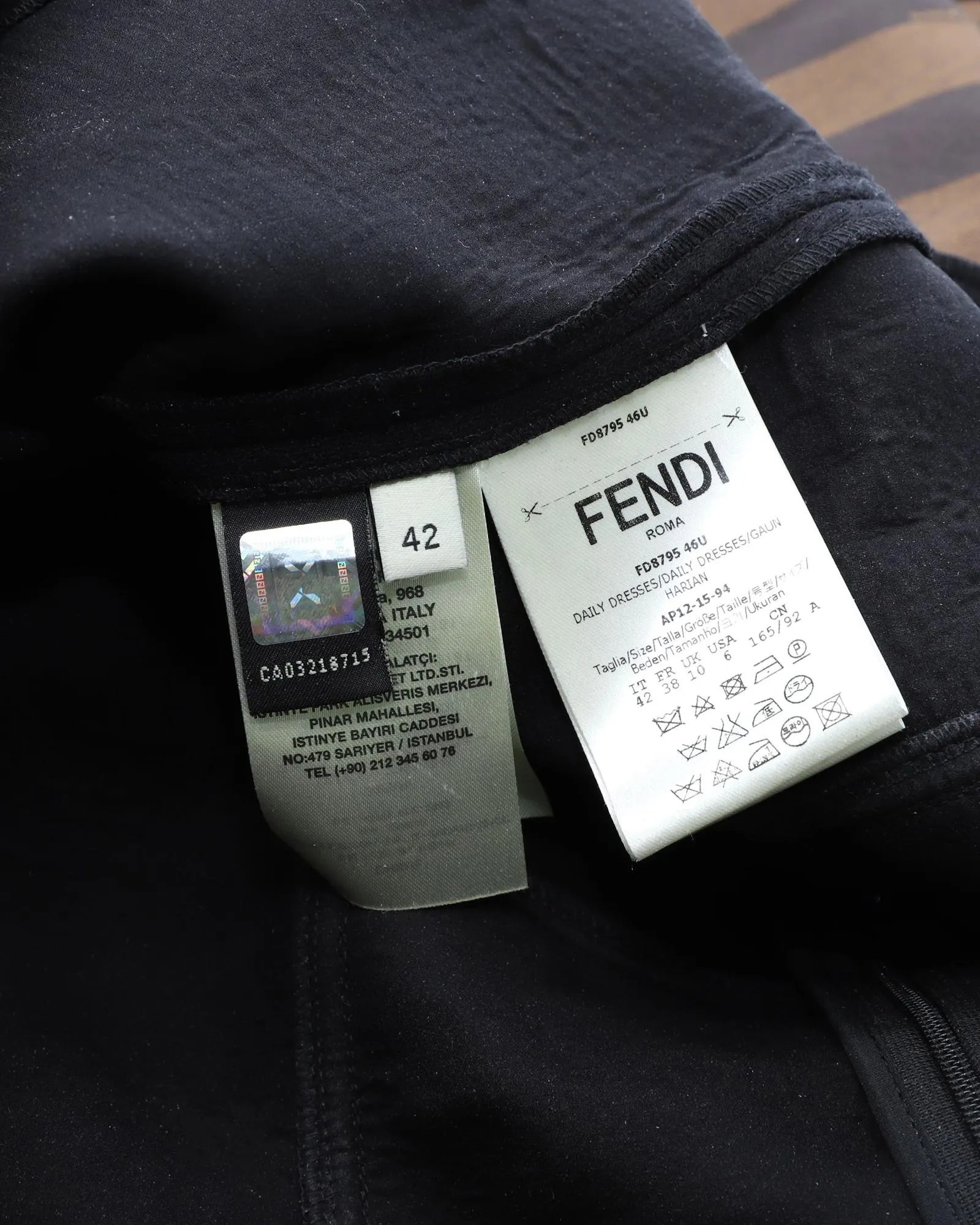 Fendi Mini Dress in Black Wool