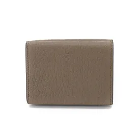 FENDI Peekaboo Trifold Wallet Leather Beige 8M0426 Silver Metal Fittings