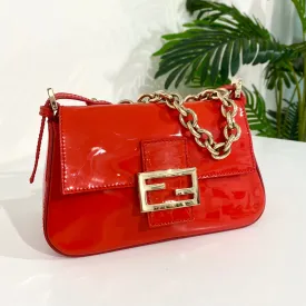 Fendi Red Patent Mini Mama Bag