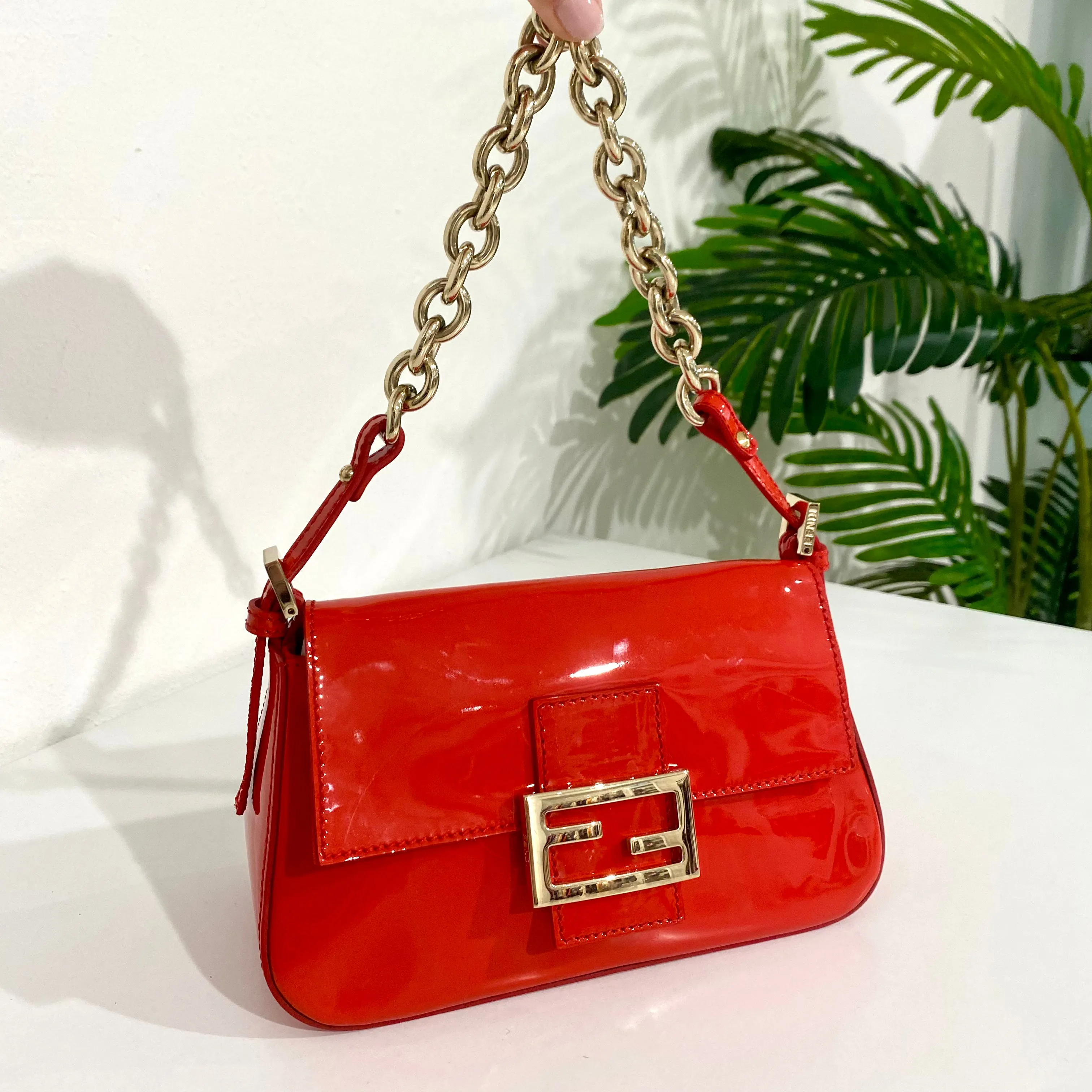 Fendi Red Patent Mini Mama Bag