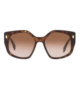 Fendi Women's Brown Gradient Geometric Sunglasses