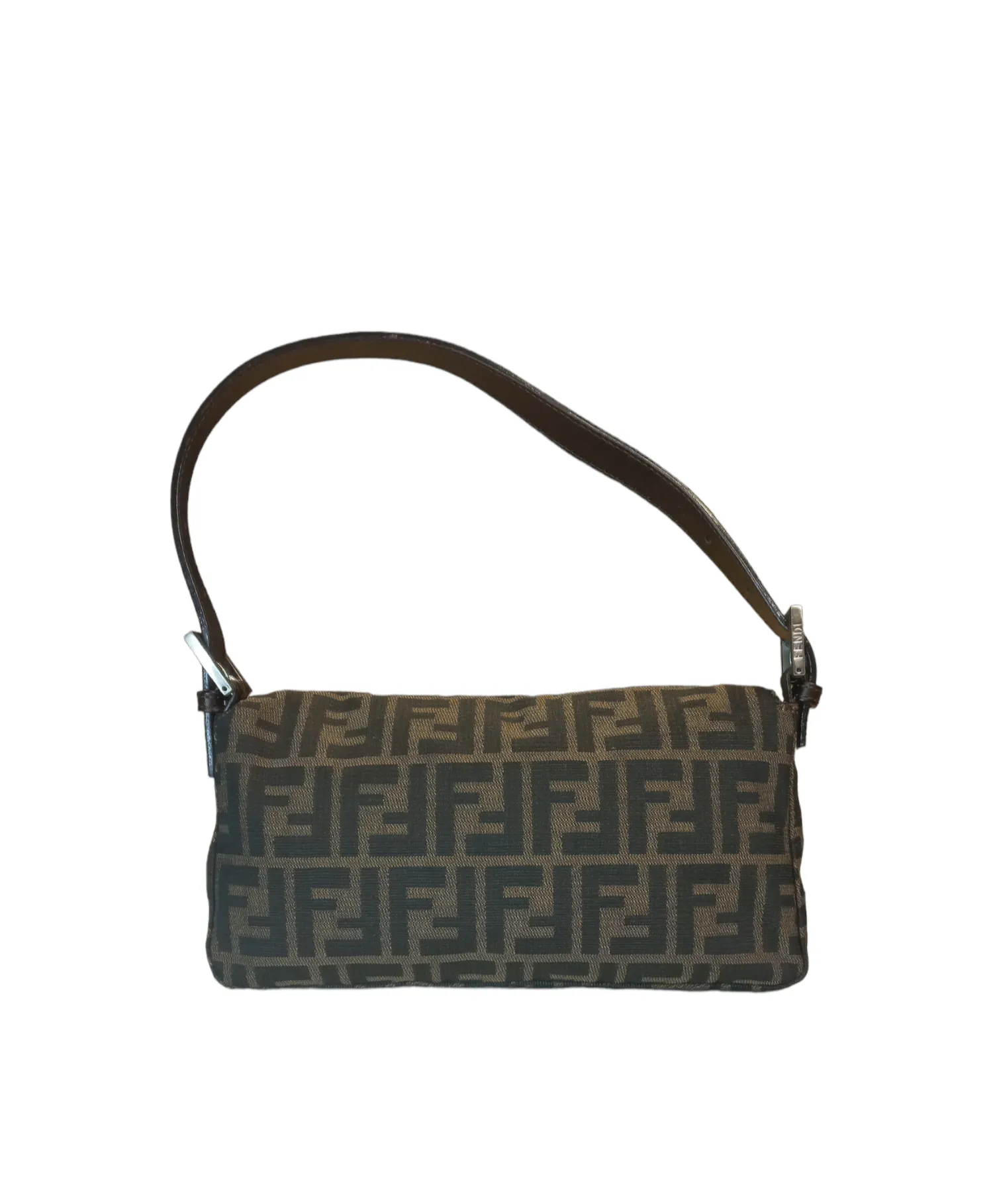 Fendi Zucca Baguette Canvas Bag Brown