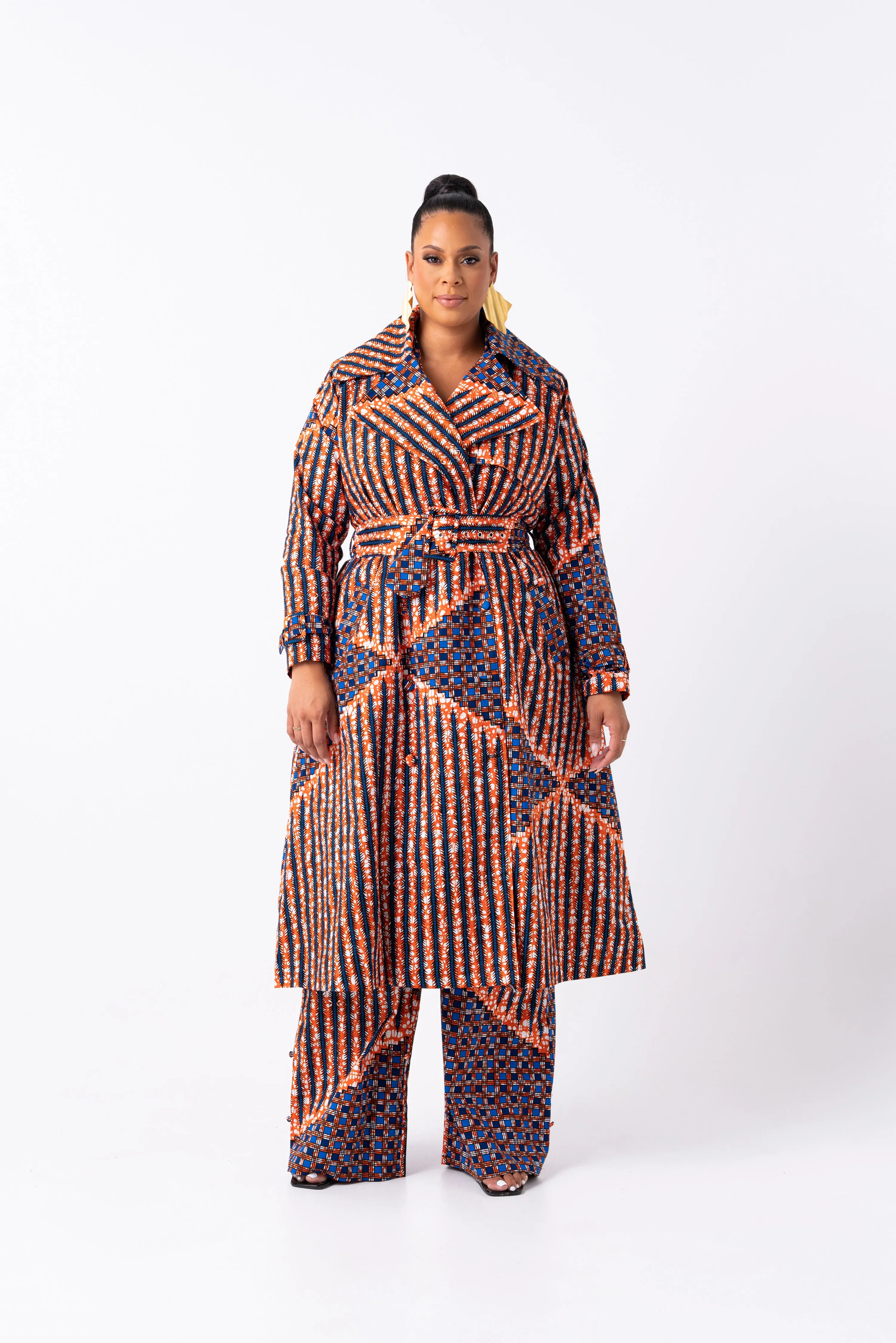 FIMI African Print Trench Jacket