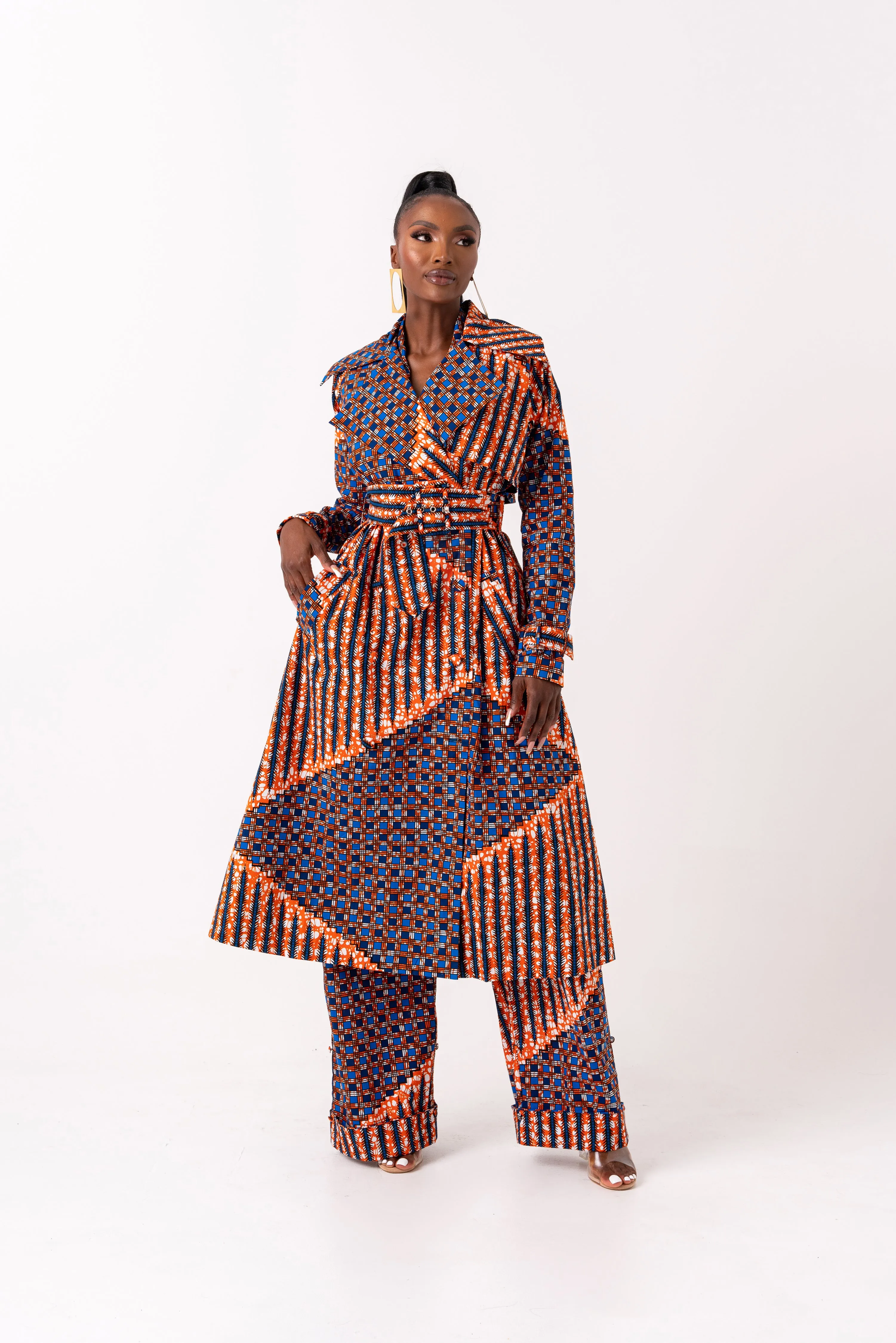 FIMI African Print Trench Jacket