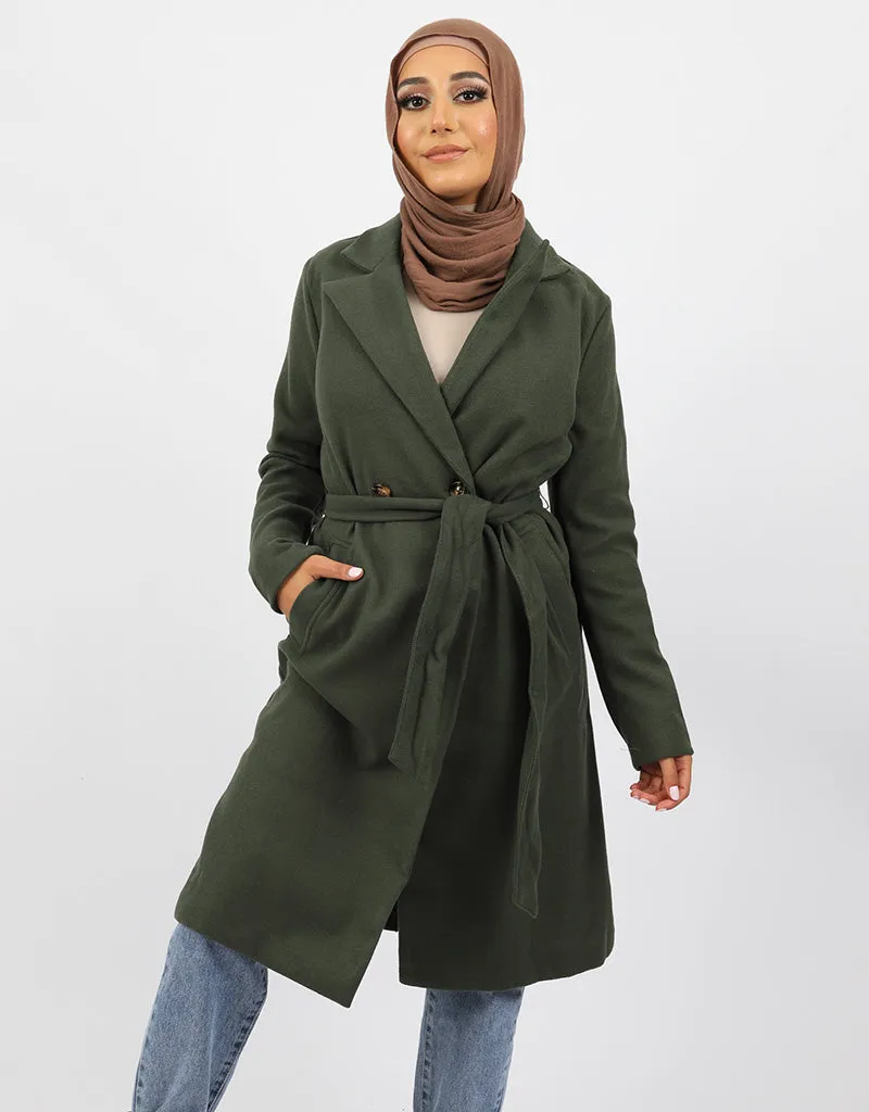 Fleece Trench Coat