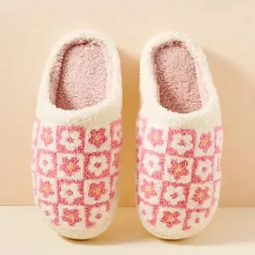 Flower Color Block Home Slippers