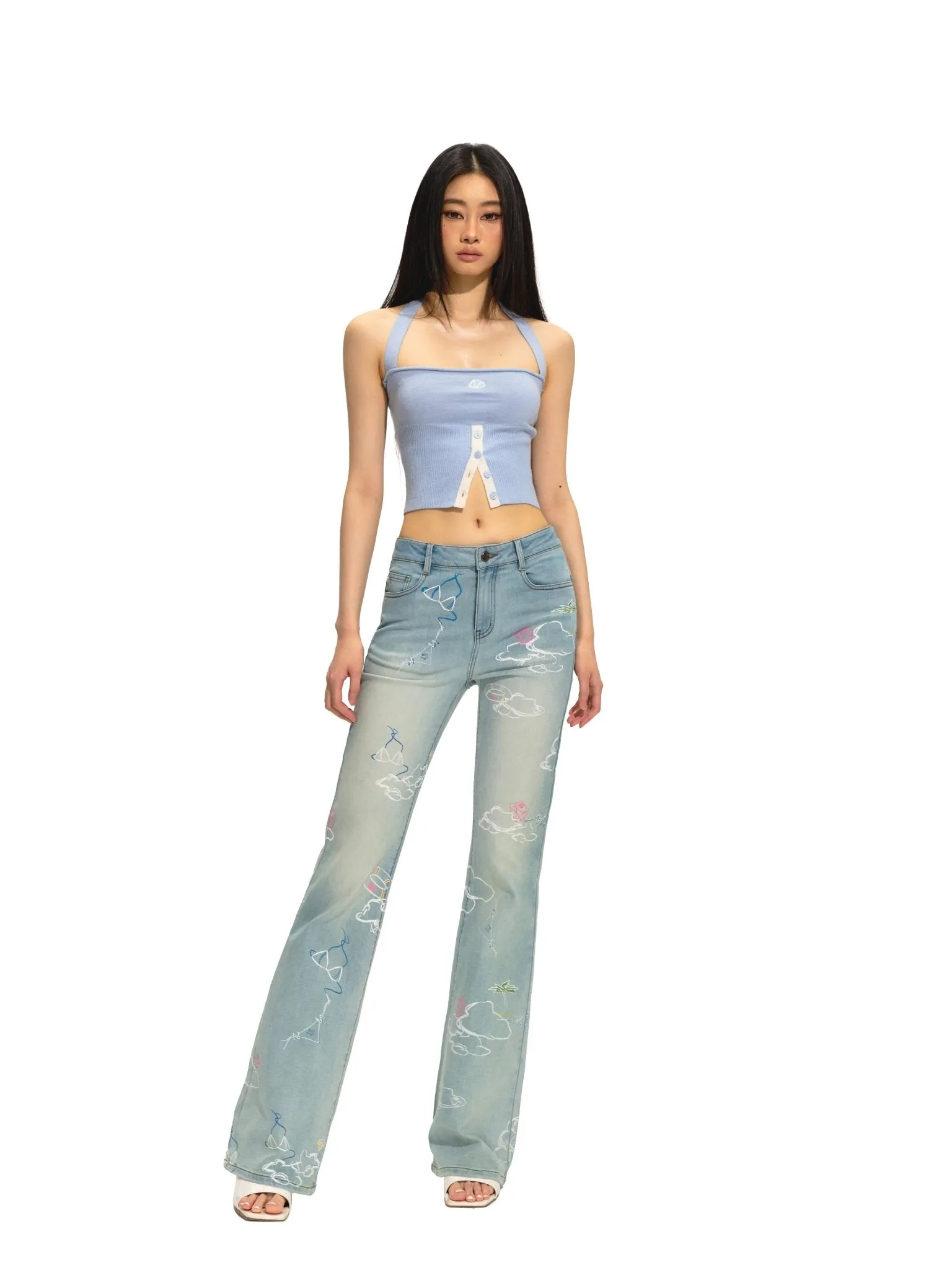 Full Print Mermaid Jeans