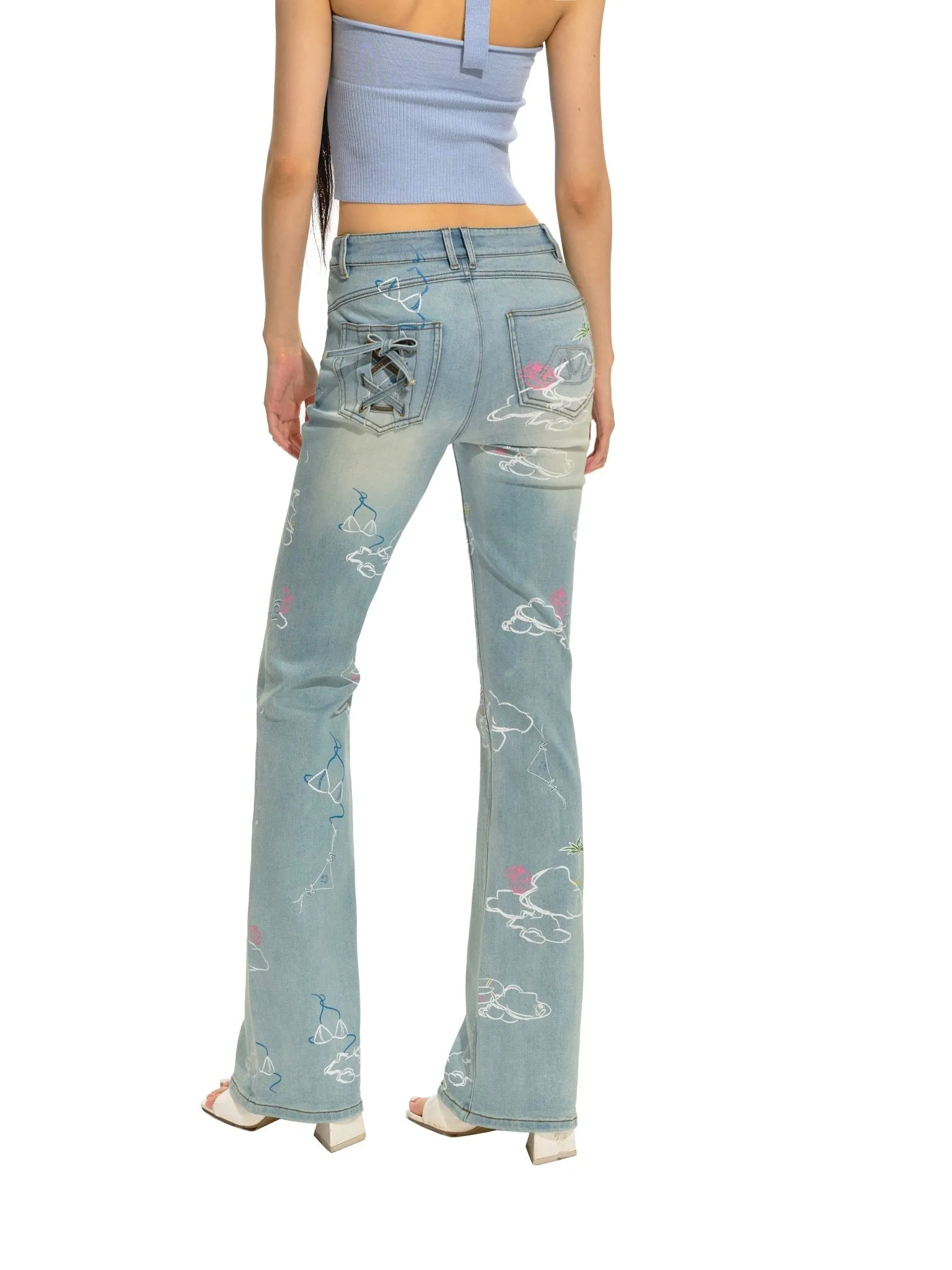 Full Print Mermaid Jeans