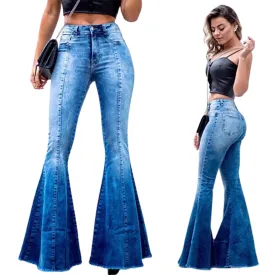 Funki Buys | Pants | Women's Plus Skinny Denim Flare Jeans