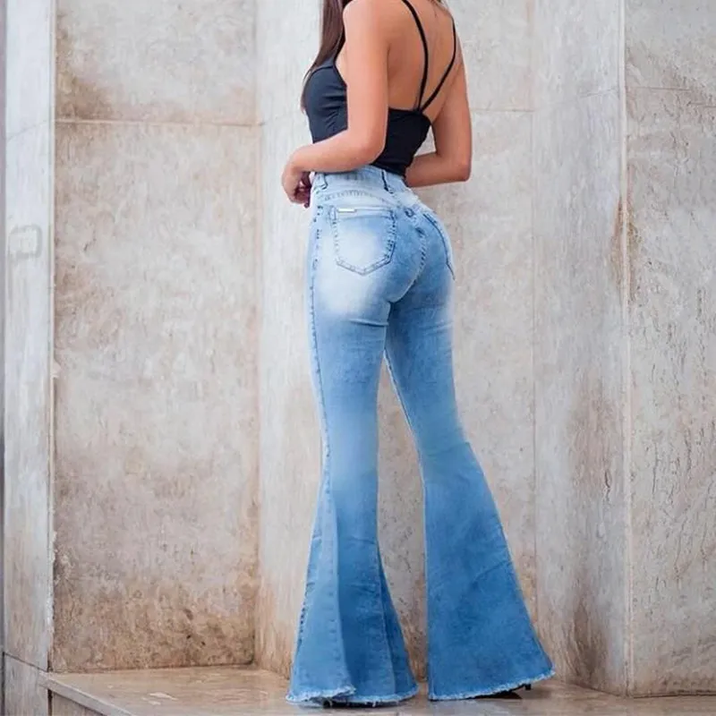 Funki Buys | Pants | Women's Plus Skinny Denim Flare Jeans