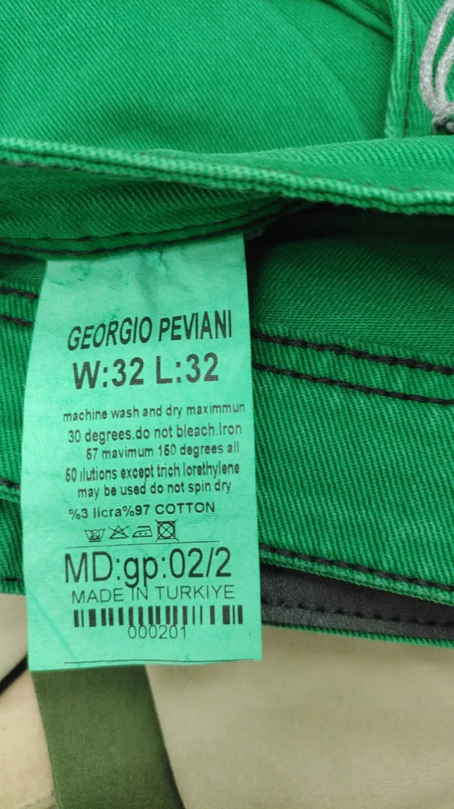 Georgio Peviani Denim Jeans Mens Red Yellow Green Regular Slim Fit Leg Men Jeans