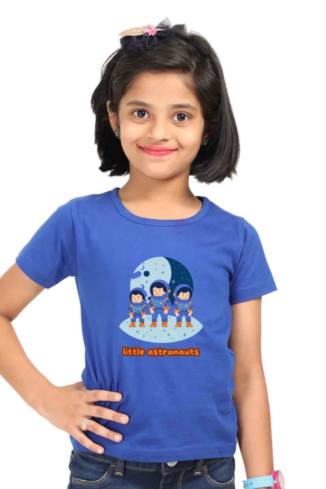 Girl's-T-Shirt-Printed-Little Astronauts