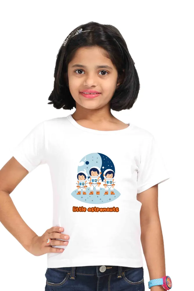 Girl's-T-Shirt-Printed-Little Astronauts