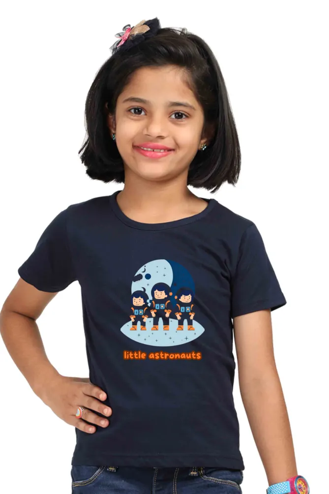 Girl's-T-Shirt-Printed-Little Astronauts