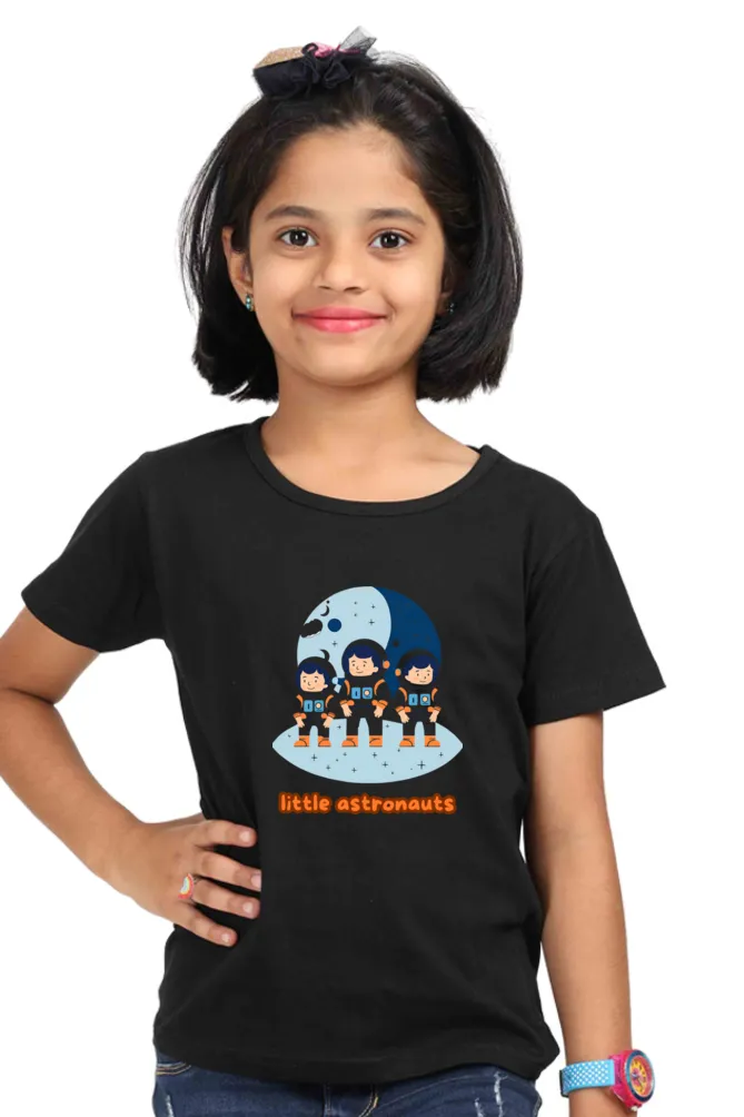 Girl's-T-Shirt-Printed-Little Astronauts