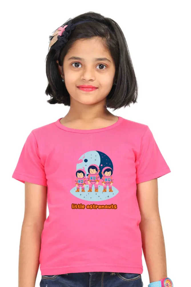 Girl's-T-Shirt-Printed-Little Astronauts