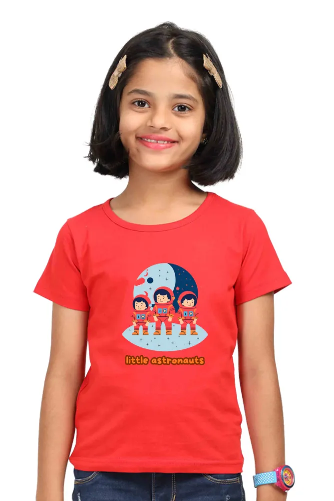 Girl's-T-Shirt-Printed-Little Astronauts