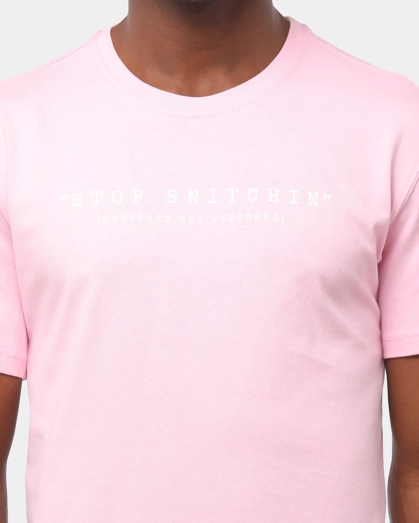 Goat Crew Stop Snitching SS Tee Pink