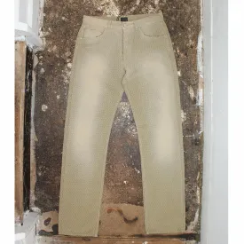 Gold Bleached Effect Jeans With Zucca Monogram Pattern