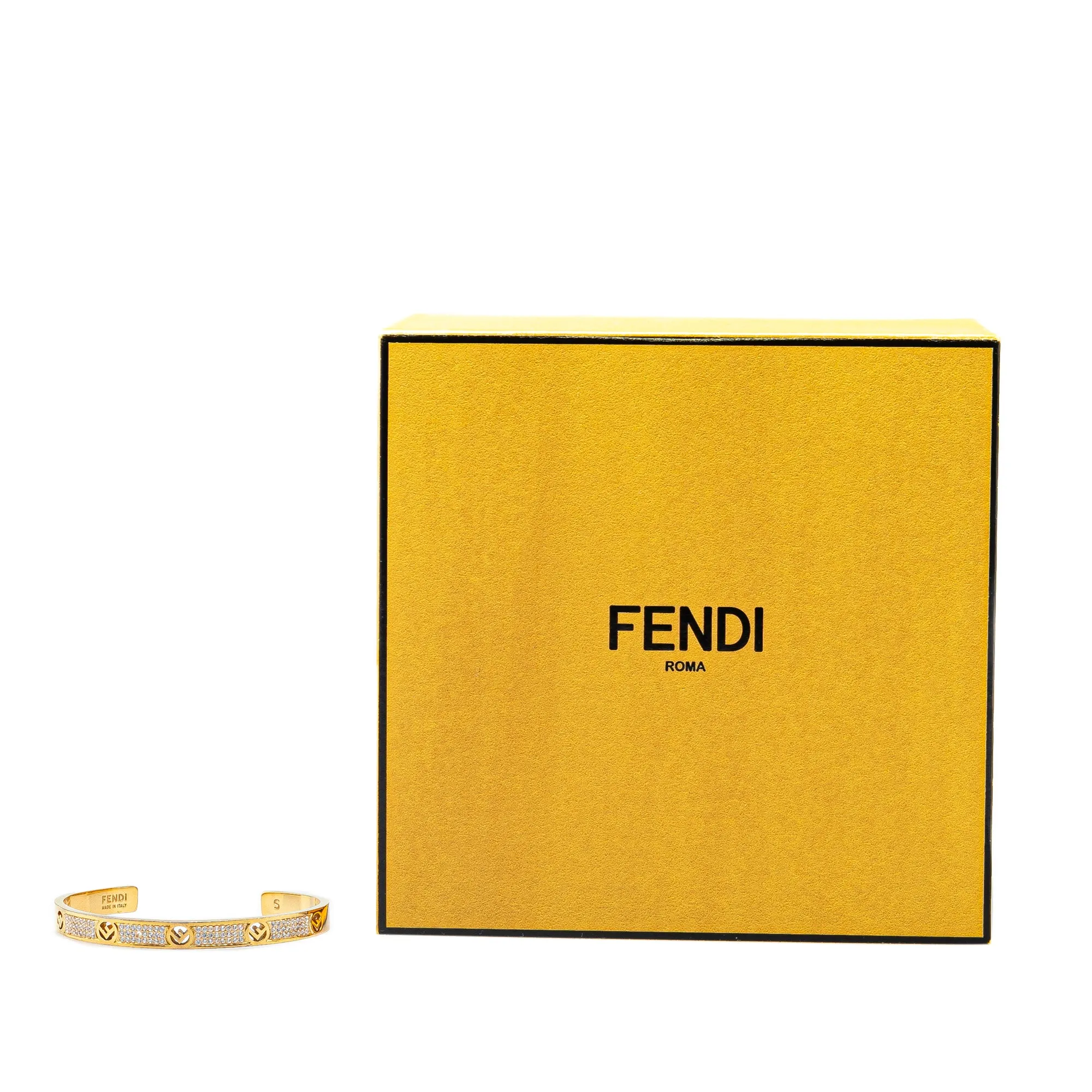 Gold Fendi Gold Plated F is Fendi Cuff Bracelet