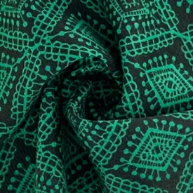 Green/Black | Geometric Print Double Knit - SKU 7362 #U21