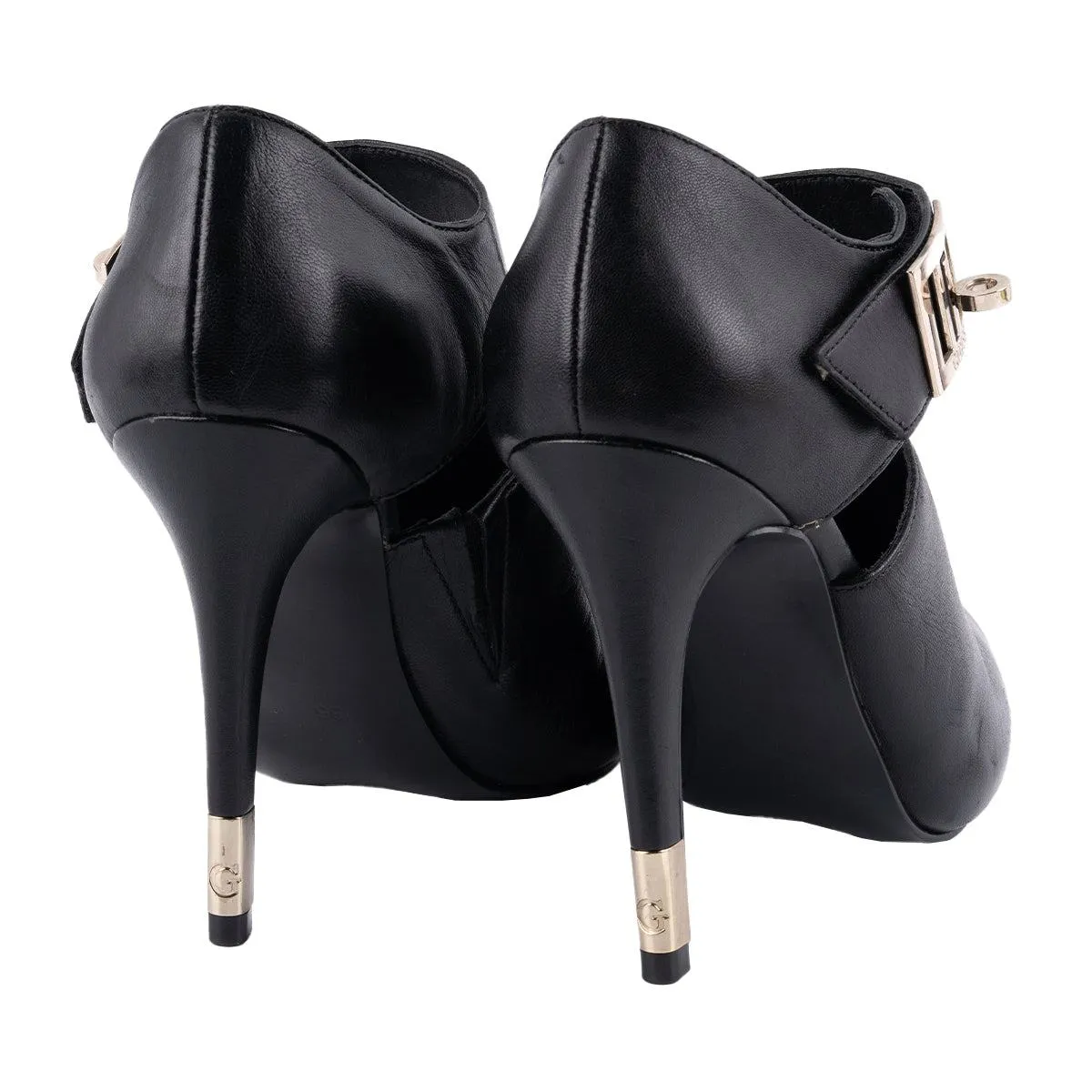 Guess Almond Toe High-Heel Shoes Leather Black Colour For Women