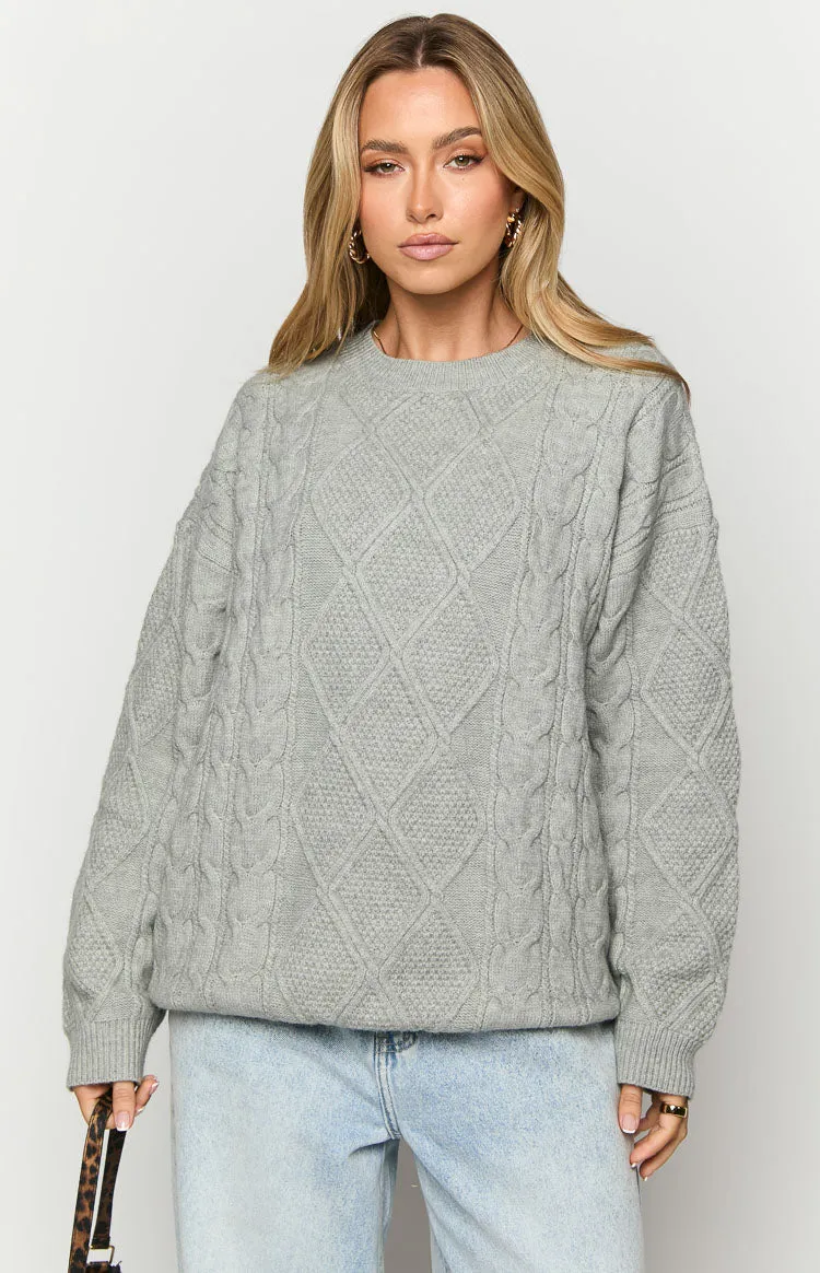 Hardy Grey Cable Knit Sweater