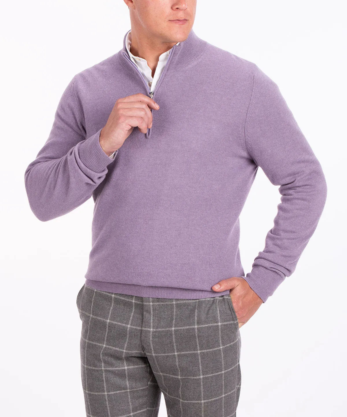 Heritage Italian 100% Cashmere Quarter-Zip Sweater