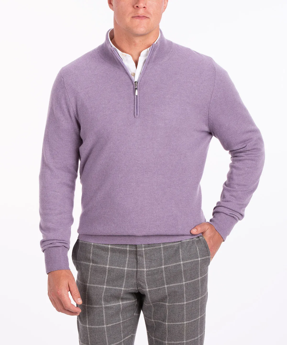 Heritage Italian 100% Cashmere Quarter-Zip Sweater