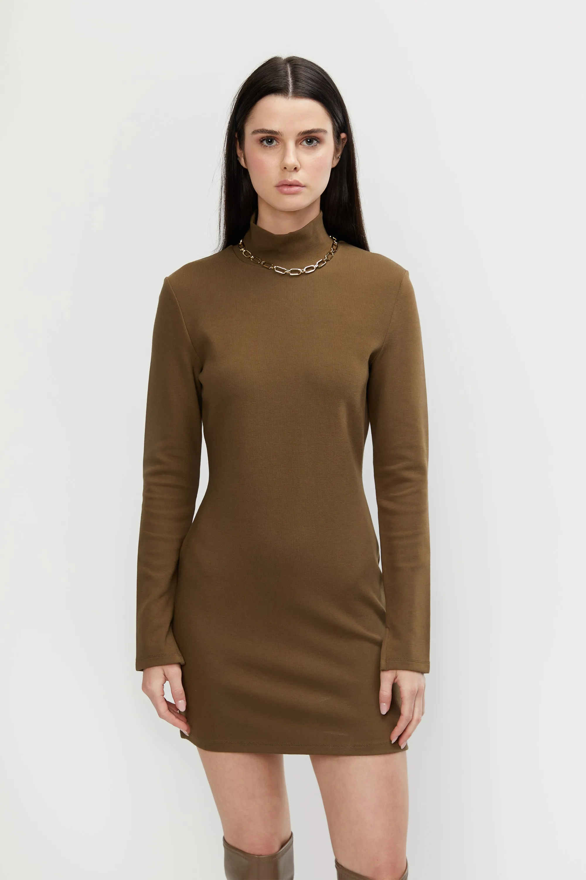 HIGH NECK KNIT DRESS