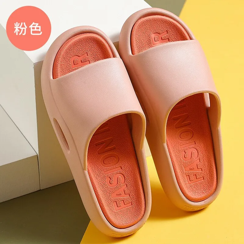 Home Slippers Thick Platform Summer Beach Slippers EVA Non-slip Woman Sandals Leisure Men Ladies Indoor Bathroom Anti-slip Shoes