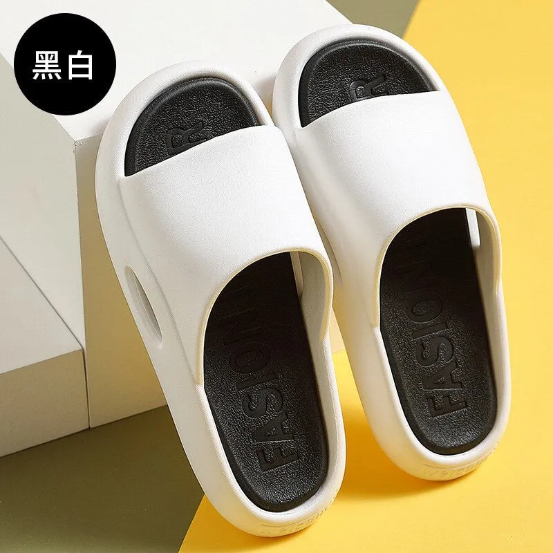 Home Slippers Thick Platform Summer Beach Slippers EVA Non-slip Woman Sandals Leisure Men Ladies Indoor Bathroom Anti-slip Shoes