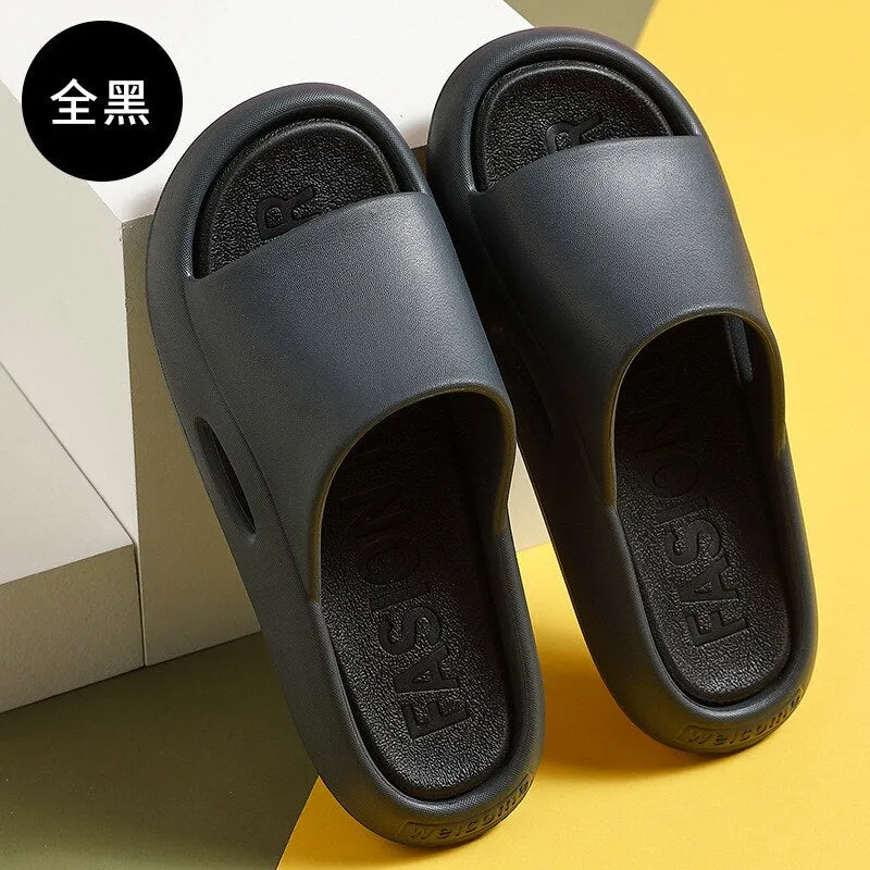 Home Slippers Thick Platform Summer Beach Slippers EVA Non-slip Woman Sandals Leisure Men Ladies Indoor Bathroom Anti-slip Shoes